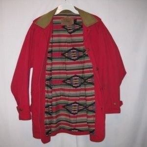Woolrich Lined Barn Coat Jacket Santa Fe Red Sz M